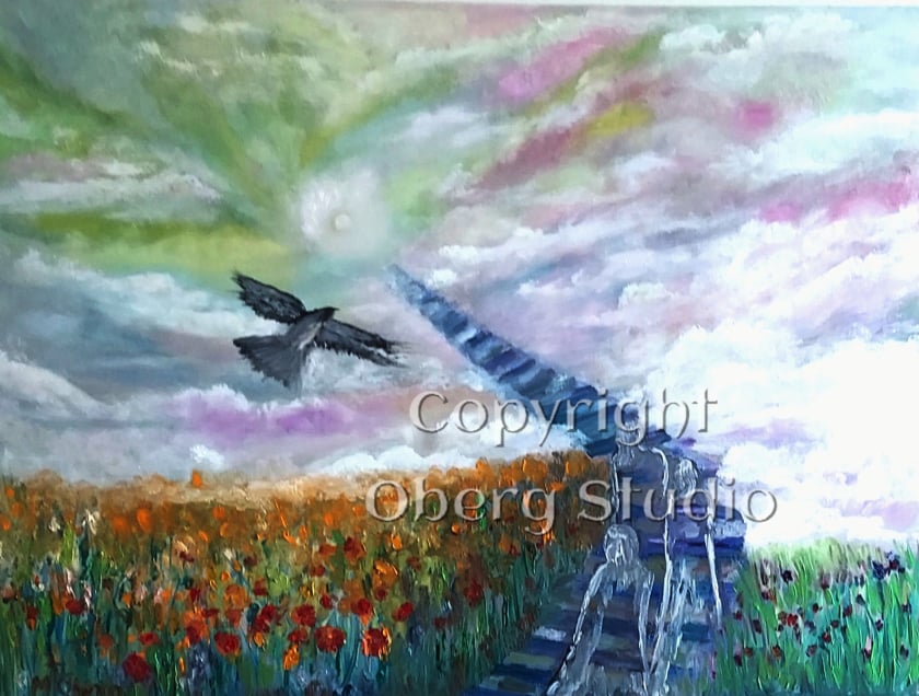 Shadows and the stairs up 