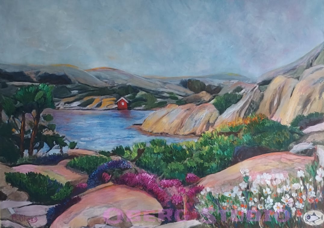 Oberg Studio OIl Painting, Swedish West coast